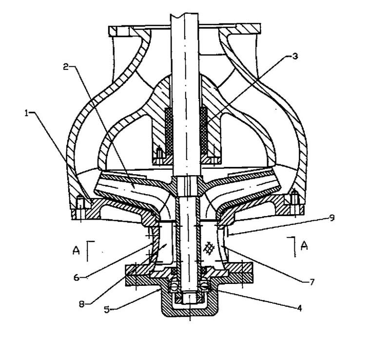 A lower support structure for a suspended semi submersible vertical turbine pump