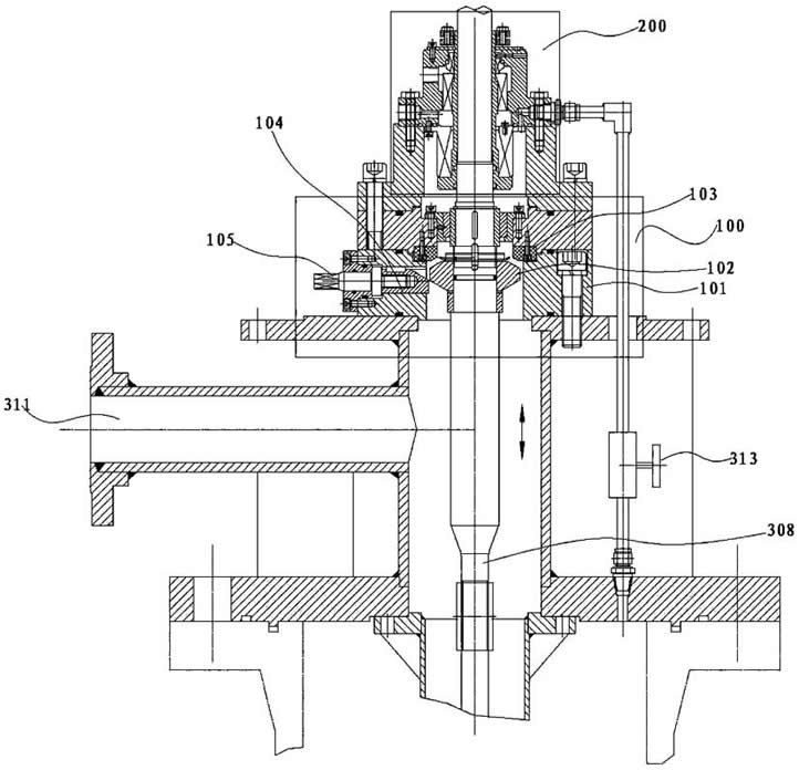 Auxiliary sealing device and leak free maintenance method for suspended semi submersible vertical turbine pump