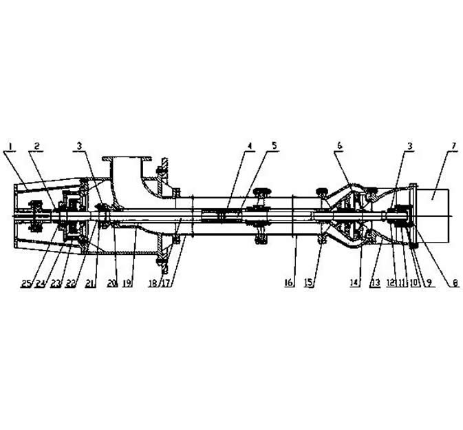 Improved structure of the vertical suspended semi submersible vertical turbine pump