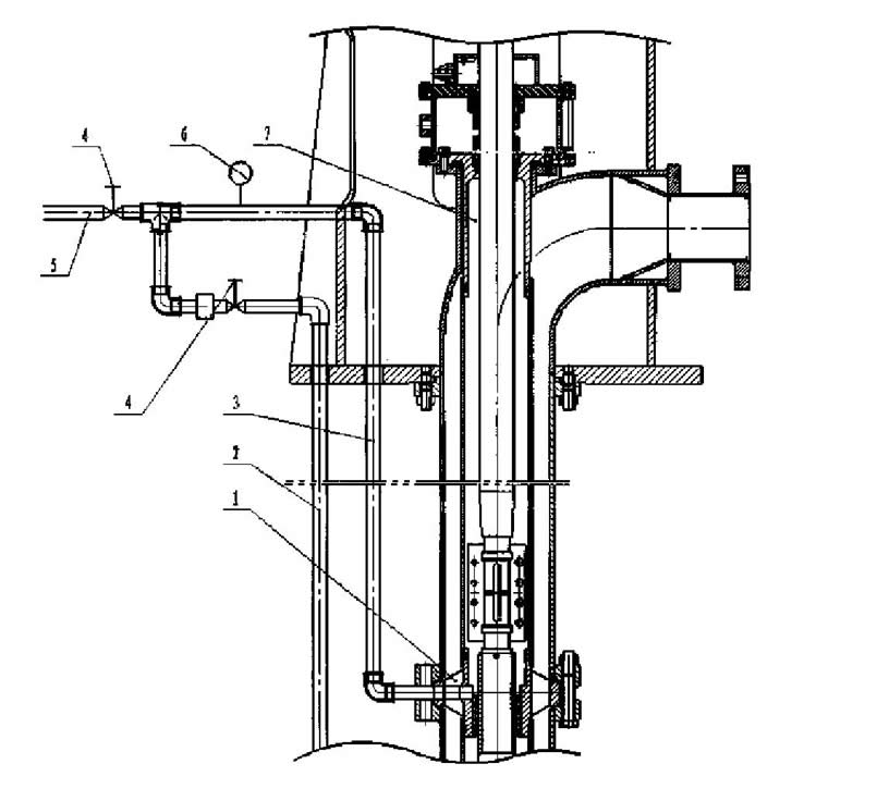 The double sealed pressure reducing device of the marine suspended semi submersible vertical turbine pump