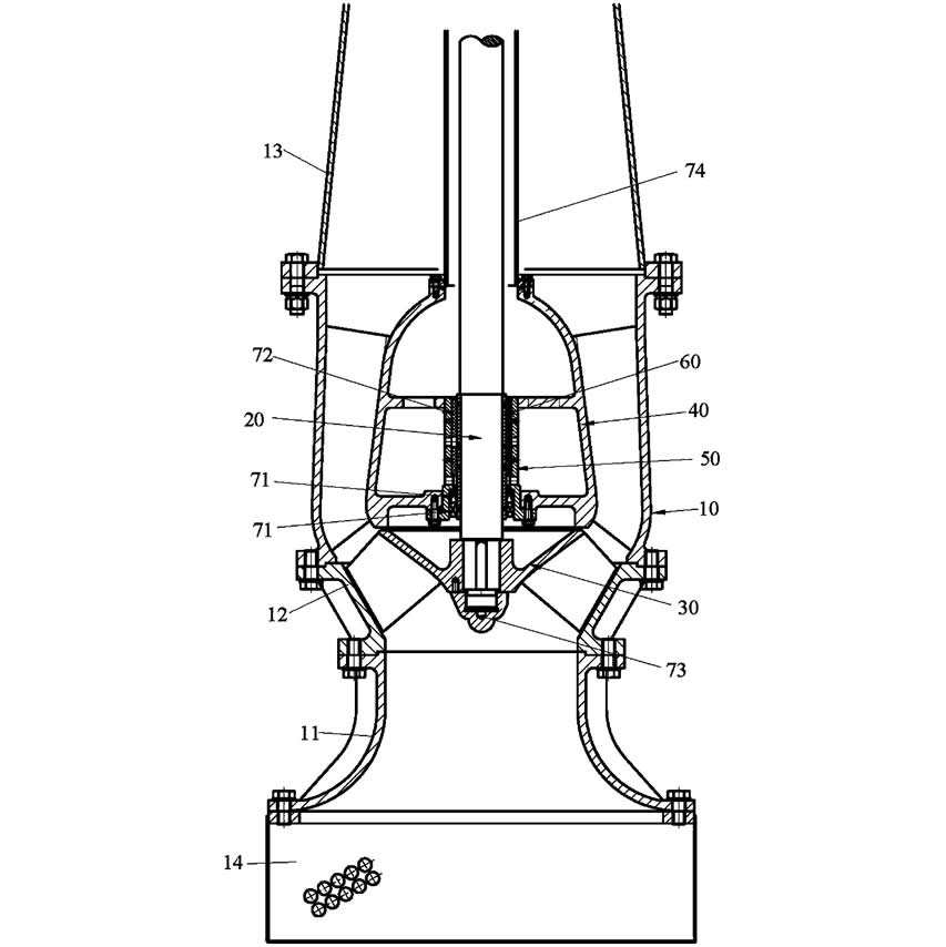 A new type of anti impurity vertical suspended semi submersible vertical turbine pump