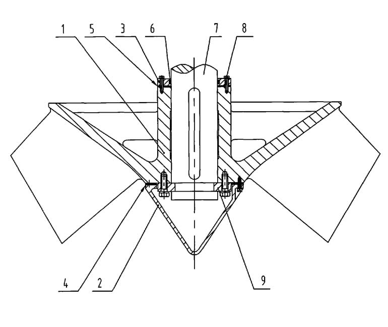 The rust resistant impeller hub structure widely used in vertical inclined flow pumps, vertical suspended semi submersible vertical turbine pumps, and vertical volute pumps.jpg