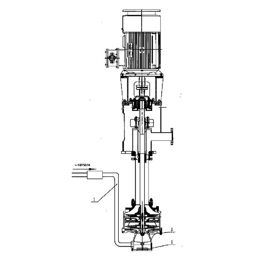 The sweeping device of the suspended semi submersible vertical turbine pump for ships