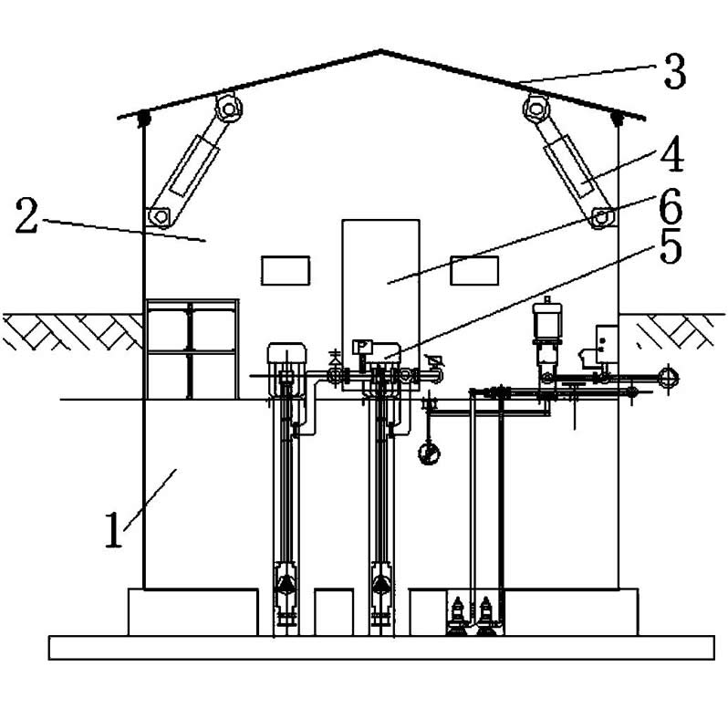 Top can open buried pump room (suspended semi submersible vertical turbine pump)