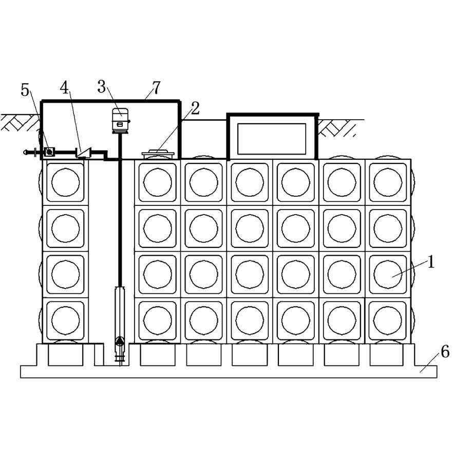 Underground vertical suspended semi submersible vertical turbine pump room