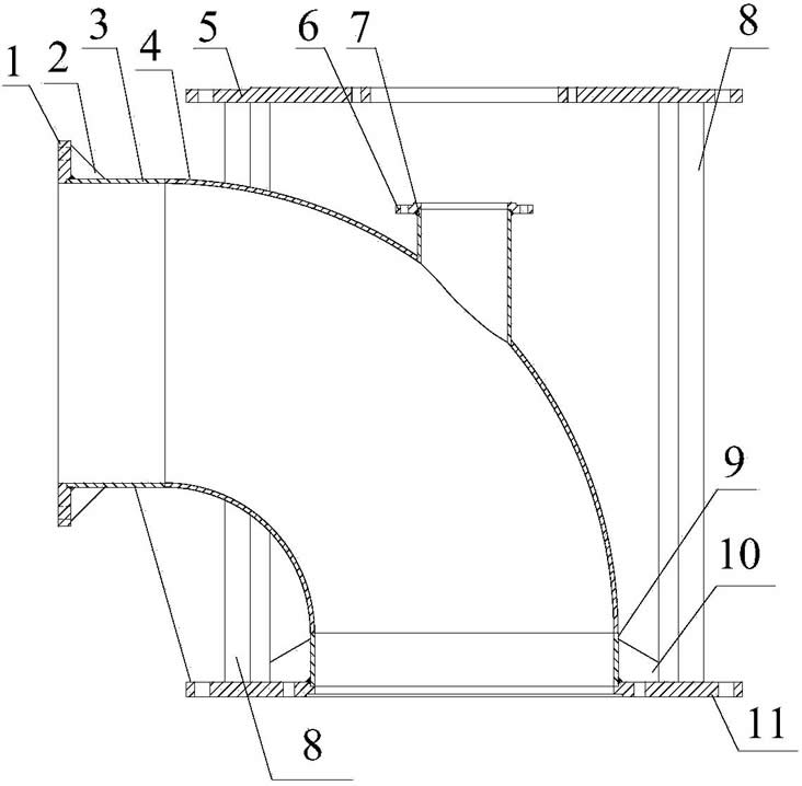 Water outlet bend pipe for vertical suspended semi submersible vertical turbine pump.jpg