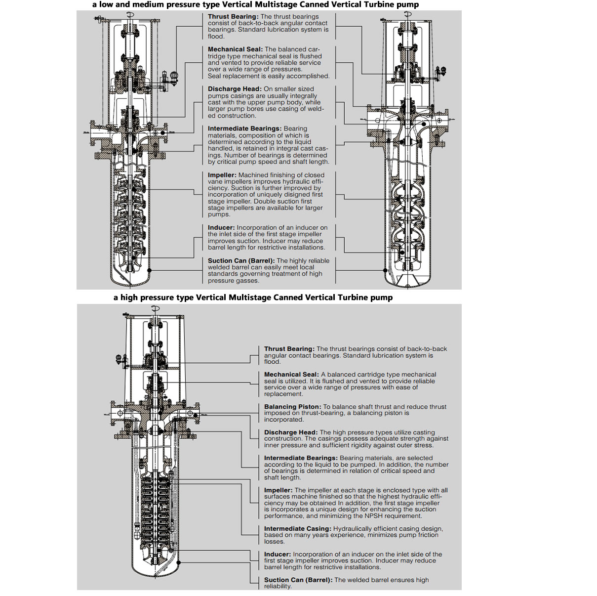 Construction For Process Of Model LTDN Multistage Canned Vertical Turbine pumps